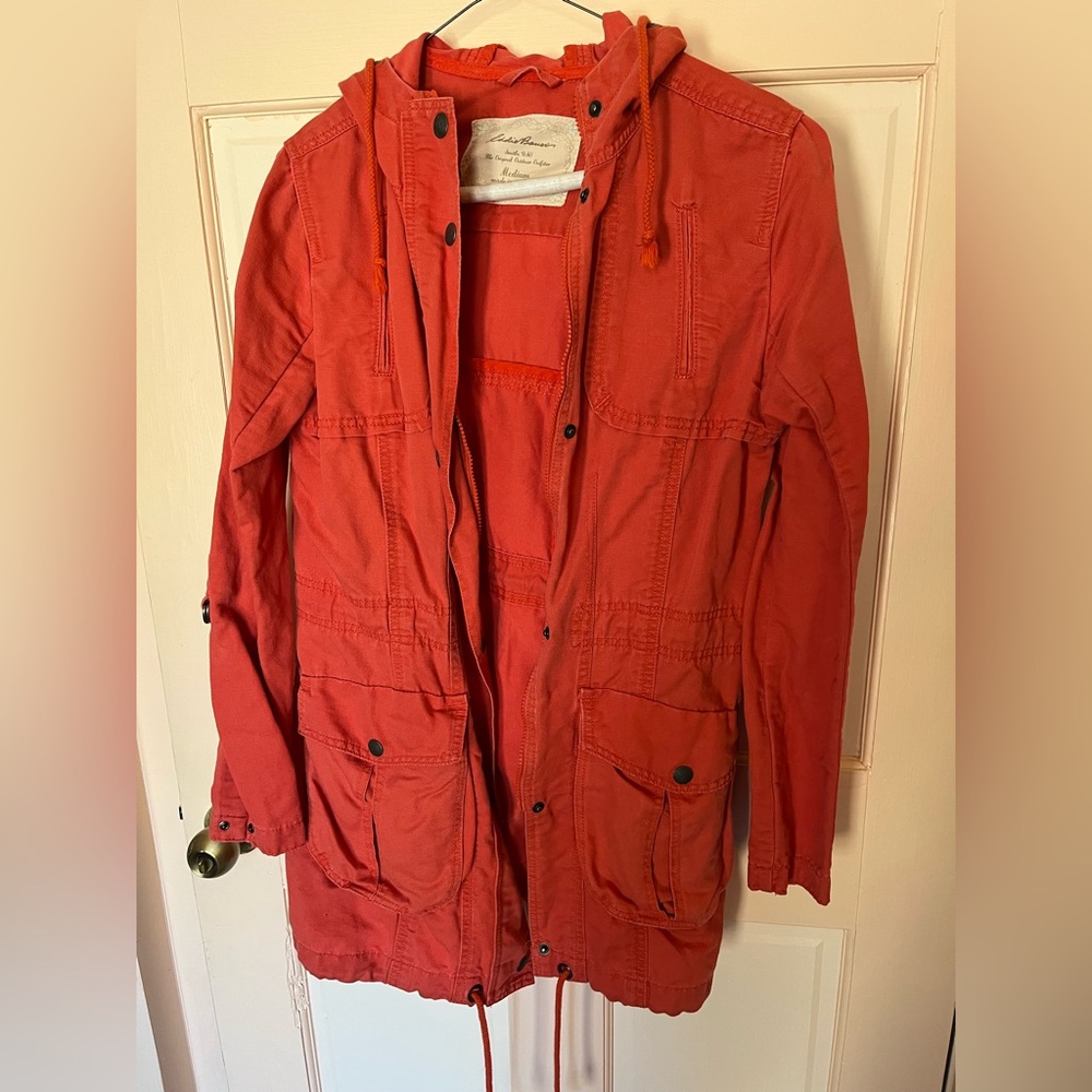 Vintage Eddie Bauer Cargo-styled Orange-Red Jacket